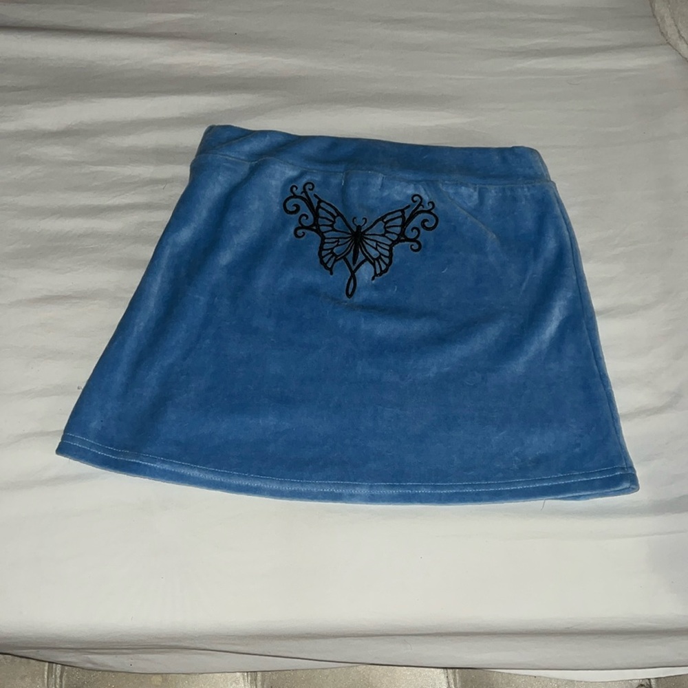 velvet mini skirt